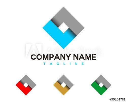 Diamond Shape Logo - L Letter Square Diamond Shape Logo Template this stock vector