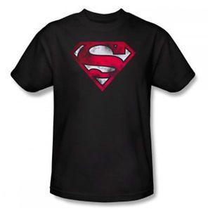 Superman War Logo - Official DC Comics - Superman War Torn Red White Logo - Cotton T ...