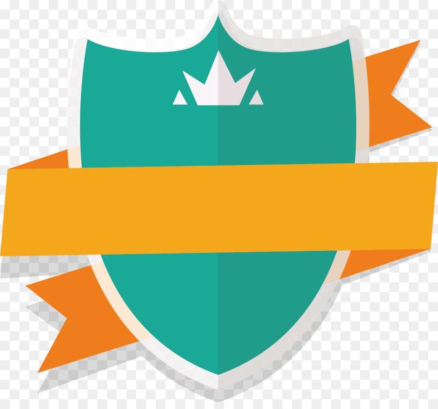 Green and Orange Shield Logo - Badge Ribbon Designer Shield rotation ribbon badge png