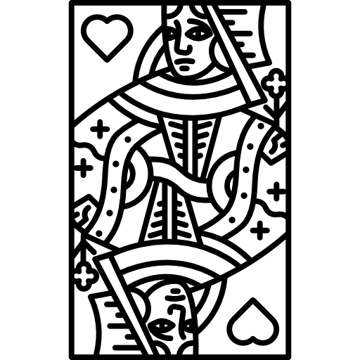 Queen Card Logo - Queen of hearts card Icon