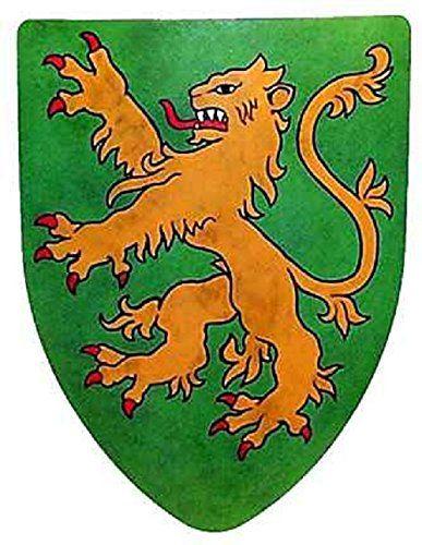 Green and Orange Shield Logo - Rampant Lion Medieval Shield Gauge Steel Battle Ready