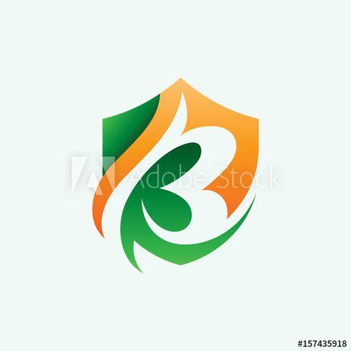 Green and Orange Shield Logo - Green Security Shield Letter B Logo - Buy this stock vector and ...