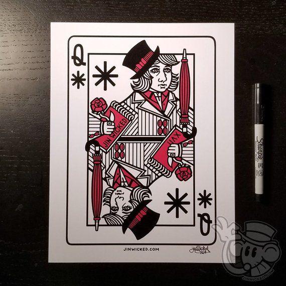 Queen Card Logo - QUEEN OF ASSHOLES Playing Card Logo 8.5 x 11 Signed Artwork | Etsy