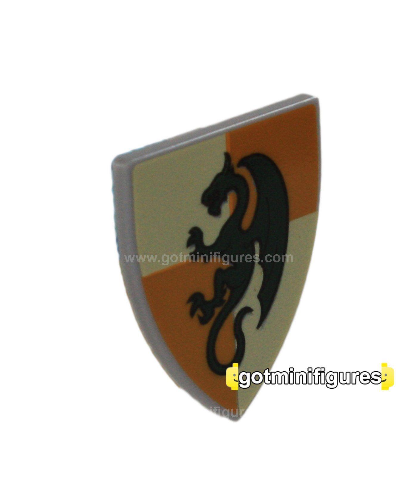 Green and Orange Shield Logo - LEGO SHIELD Kingdoms GREEN DRAGON Knight [Orange/Yellow ...
