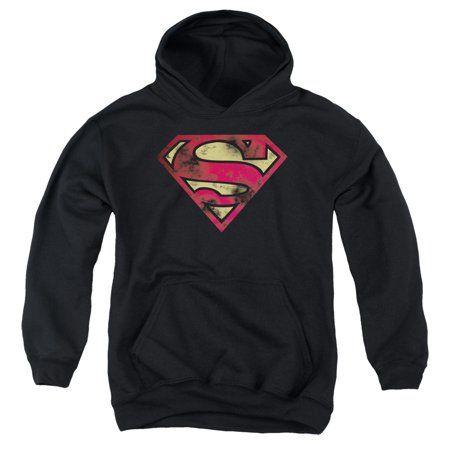 Superman War Logo - Superman - Superman War Torn Logo Big Boys Pullover Hoodie - Walmart.com