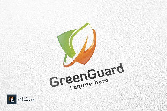 Green and Orange Shield Logo - Green Guard - Logo Template ~ Logo Templates ~ Creative Market