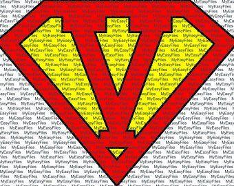 Super V Logo - Super man | Etsy