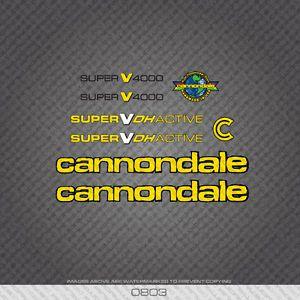 Super V Logo - 0803 Cannondale Super V 4000 Bicycle Stickers - Decals - Transfers ...