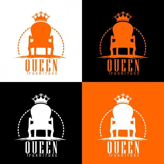 Queen Card Logo - Queen throne logo Vector