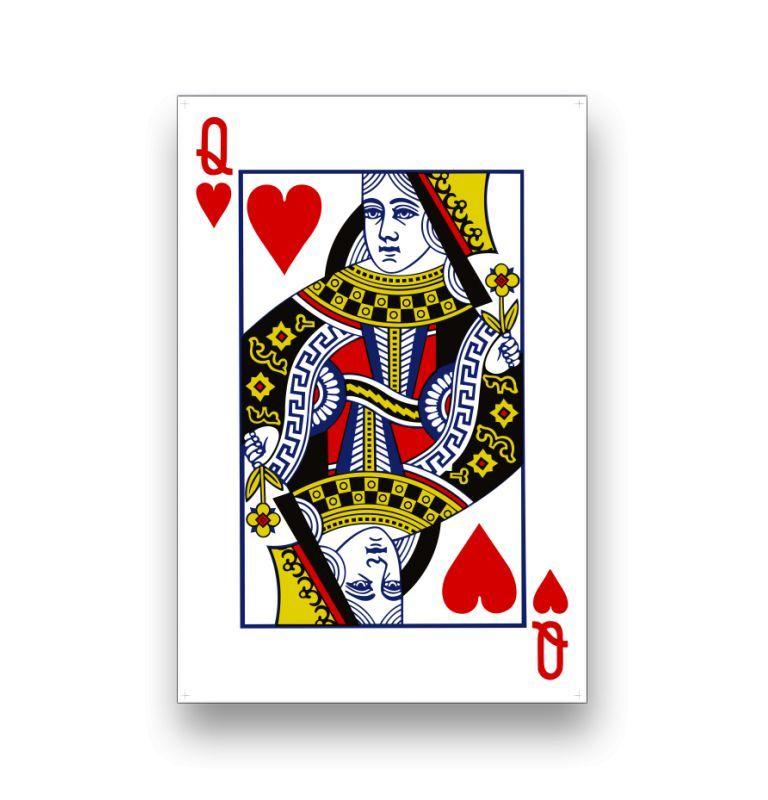 Queen Card Logo - Life Size Playing Card Queen - Prop Rental | PRI Productions, Inc.