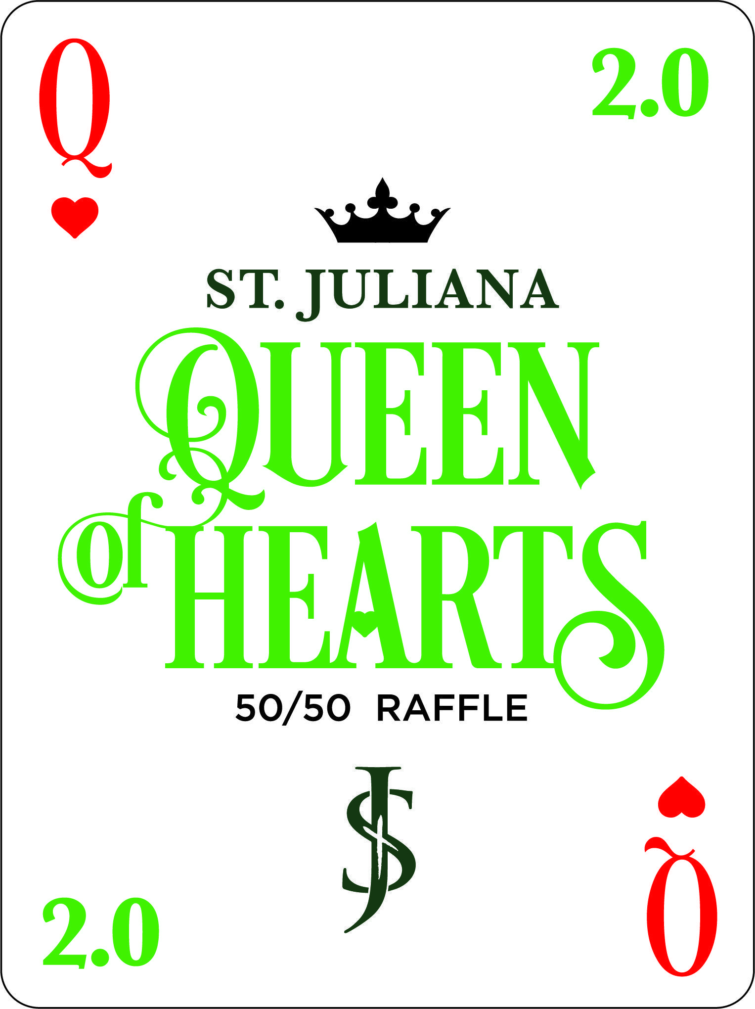 Queen Card Logo - Queen of Hearts Raffle