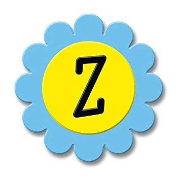 Blue Square with Yellow Z Logo - Amazon.com : aBaby Round Scalloped Framed Letter with Blue Jay Frame