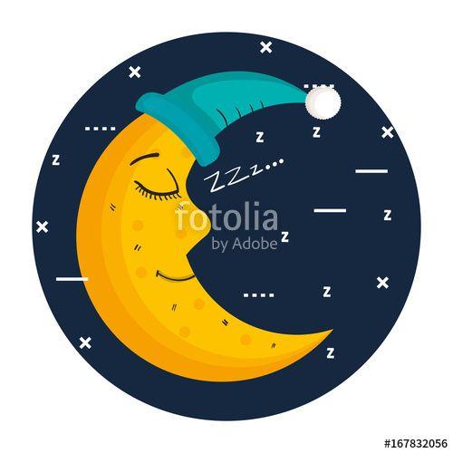 Blue Square with Yellow Z Logo - sleeping moon in nightcap isolated on blue background vector