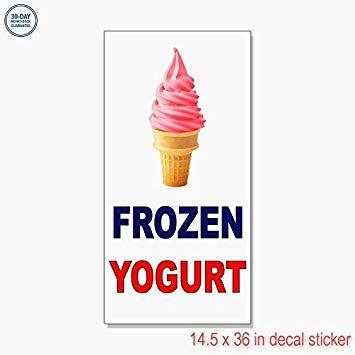 Red Ice Cream Brand Logo - Frozen Yogurt Blue Red Ice Cream Vertical DECAL STICKER