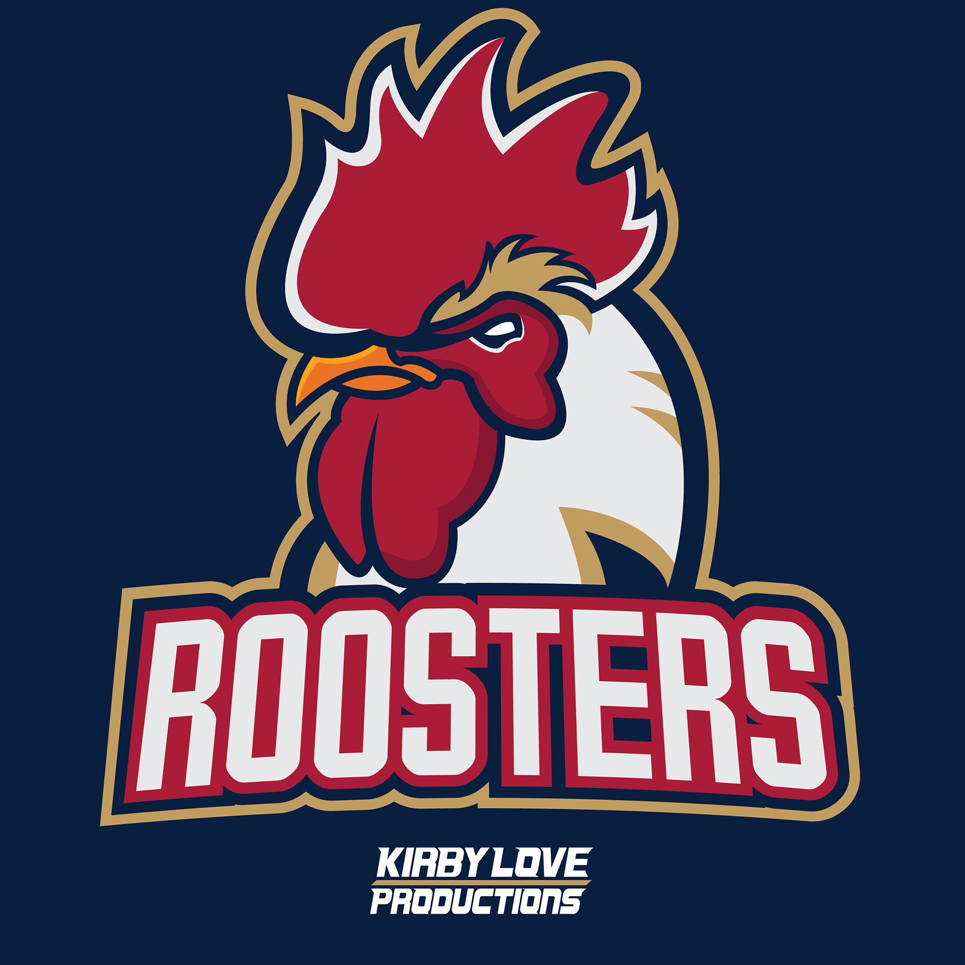 Bird Mascot Logo - Kirby Love Productions - Rooster Mascot Logo