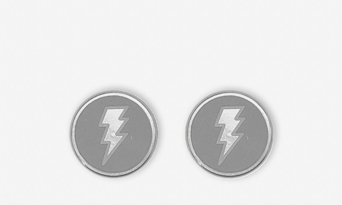 Silver Lightning Bolt Car Logo - Bolt Pack Lightning Bolt Aluminum Silver - PLAE Accessories