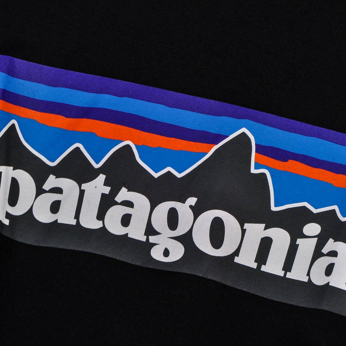 Black Patagonia Logo - Patagonia Long Sleeve P-6 Logo Responsibili-Tee Black - Yards Store ...