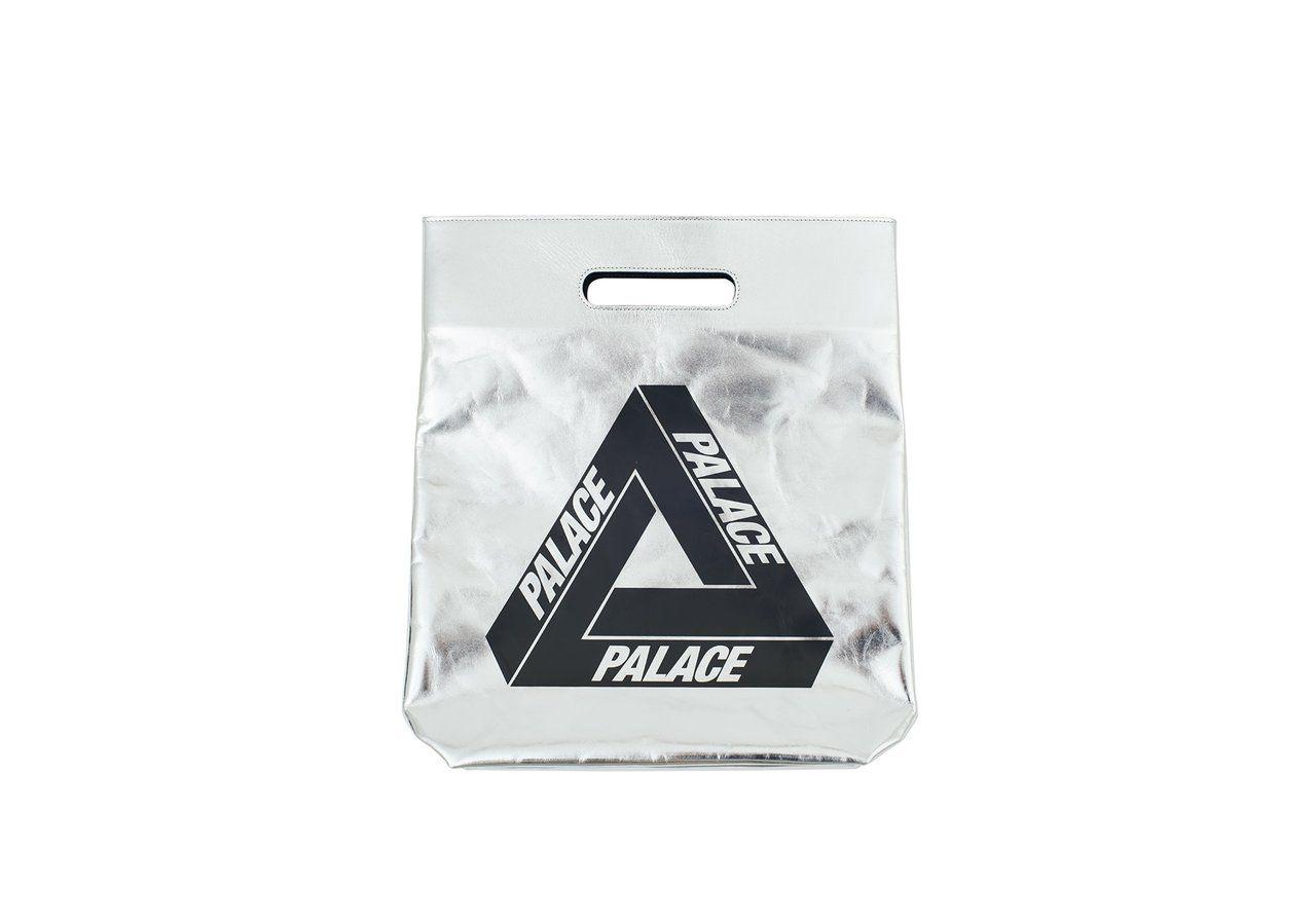 Silver Palace Logo - Very Goods | LEATHER CARRIER BAG SILVER | Palace Skateboards