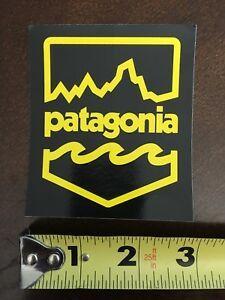 Black Patagonia Logo - New Patagonia Black and Yellow Mountains and Waves Logo Sticker - 3 ...