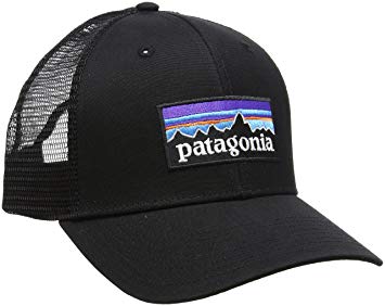 Black Patagonia Logo - Patagonia Men's P-6 Logo Trucker Hat, Black, One Size: Amazon.co.uk ...