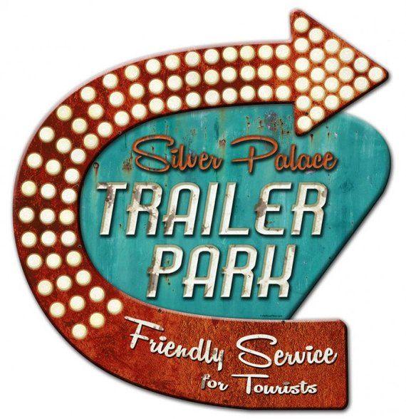 Silver Palace Logo - Silver Palace Trailer Park 3-D marque metal sign vintage | Etsy