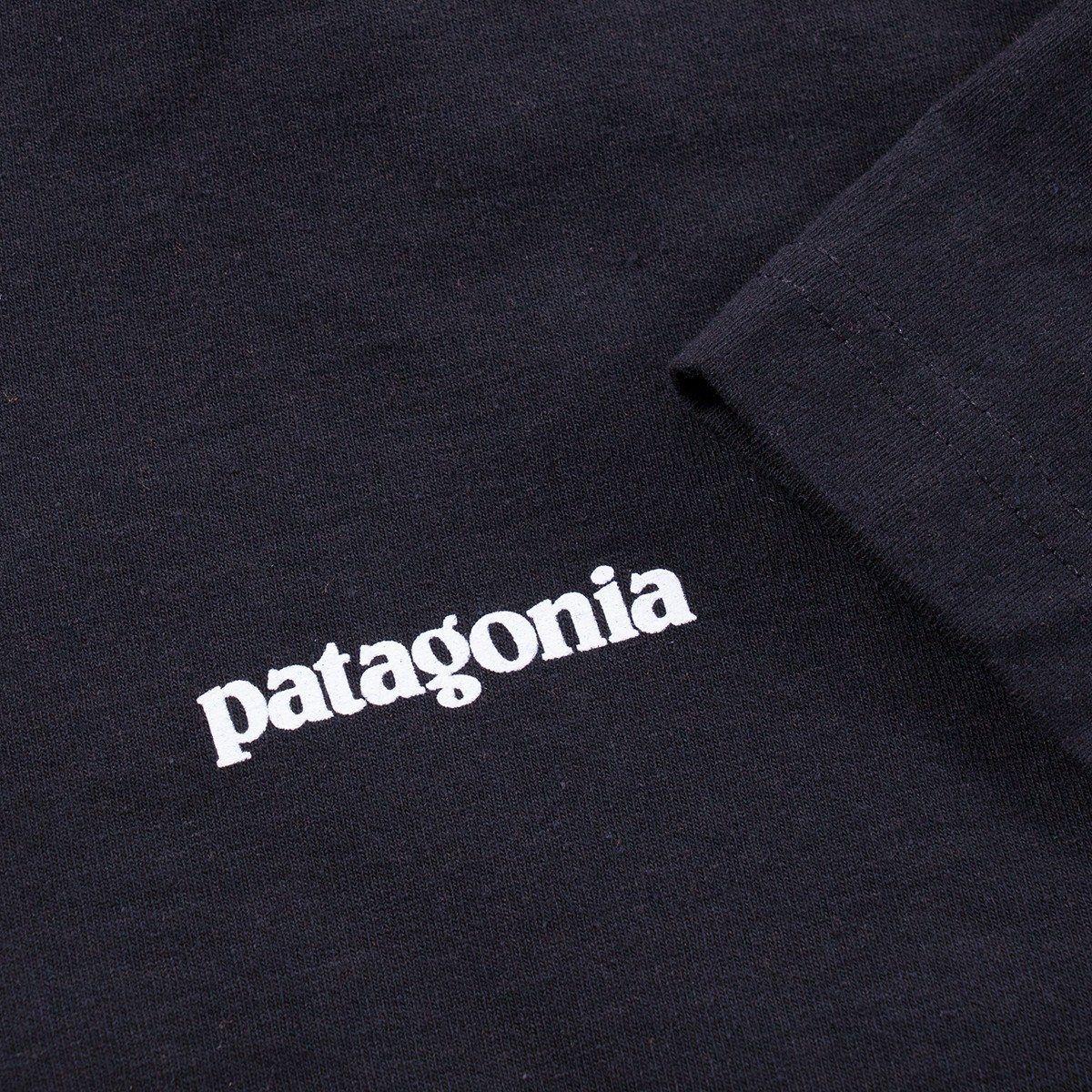 Black Patagonia Logo - Patagonia P-6 Logo Responsibili-Tee Black - Wellgosh UK