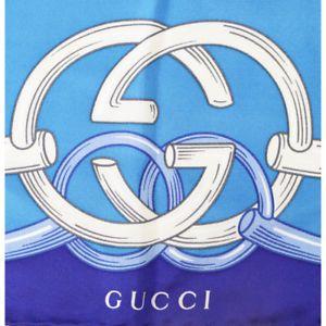 Blue White Square Logo - NEW $395 GUCCI Aqua Blue WHITE GG LOGO HORSEBIT 27