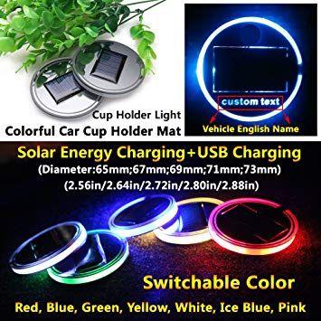 Energy Car Logo - Amazon.com: 2pcs Solar Energy Car Logo LED lights Cup Holder Pad Mat ...