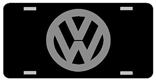Black VW Logo - VW Logo License Plate Gloss black: Clothing