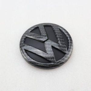 Black VW Logo - Carbon Fiber Fibre VW Logo Golf MK7 Rear Badge Emblem TDI GTI GTD ...