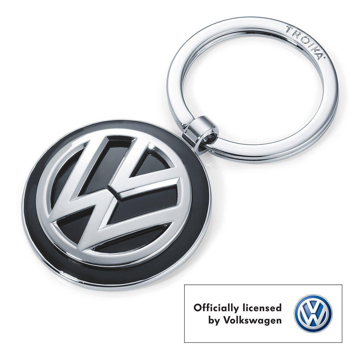 Black VW Logo - Troika Officialy Licensed Volkswagen VW logo Pendant Key-Ring ...