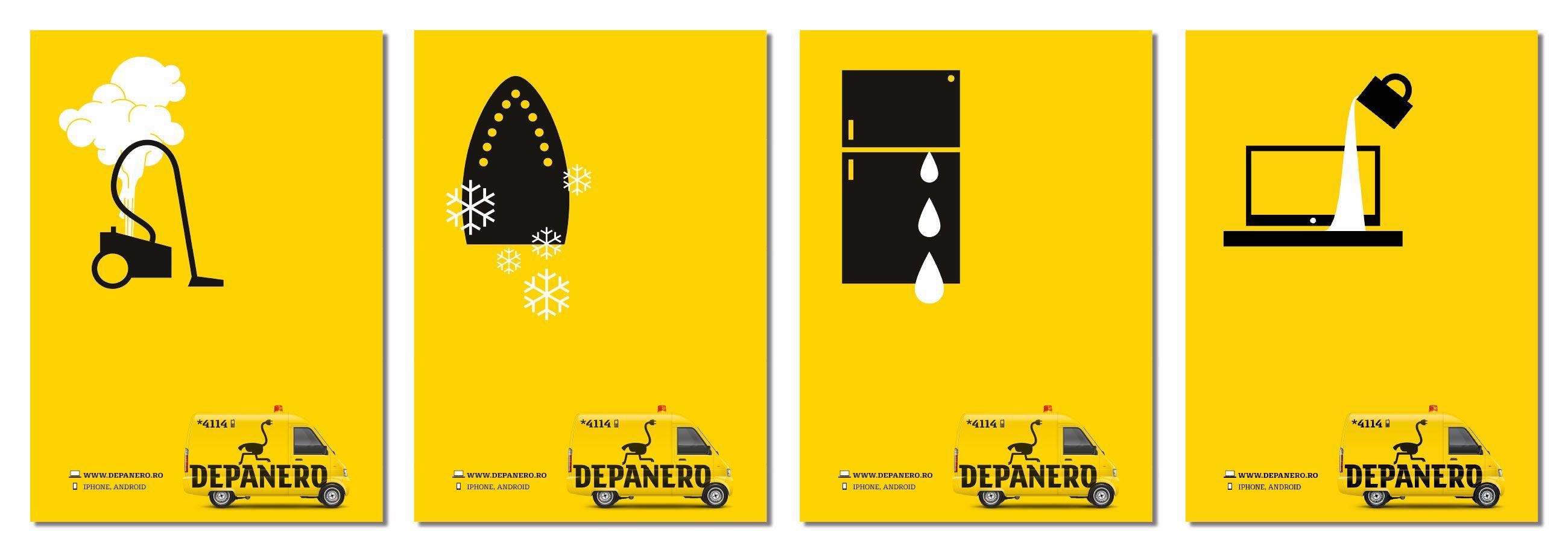 Black Yellow Brand Logo - Depanero