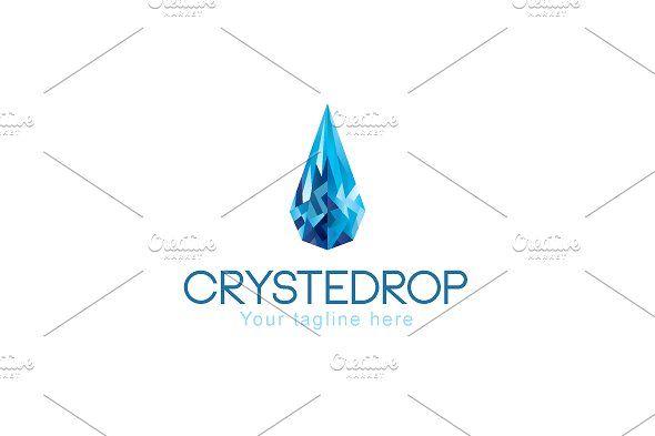 Crystal Clear Logo - Crystal Drop Diamond Logo Logo Templates Creative Market