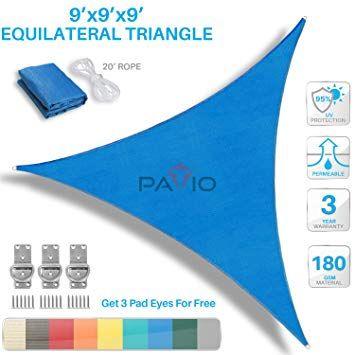 9 Blue Triangle Logo - Amazon.com : Patio Paradise 9' x 9' x 9' Blue Sun Shade Sail ...