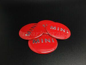 Circle Red Center Logo - SET 4x50mm Mini Cooper RED Wheel Alloy Center Caps Emblems Letters ...