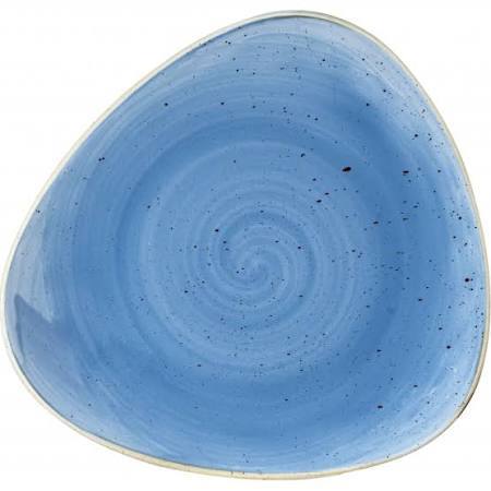 9 Blue Triangle Logo - Churchill Stonecast Cornflower Blue Triangle Plate 9
