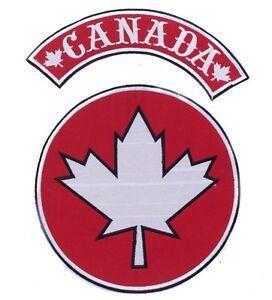 Circle Red Center Logo - Maple Leaf Flag Center Patch Circle with Canada Top Rocker Red w