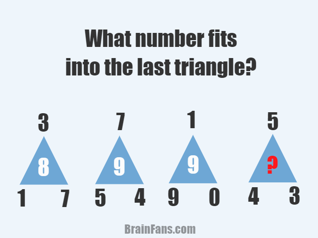 9 Blue Triangle Logo - What number fits into the last triangle | Number And Math Puzzle ...