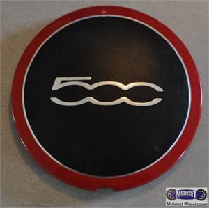 Circle Red Center Logo - 61663b, CENTER CAP USED, 12- FIAT, SPORT, RED RING