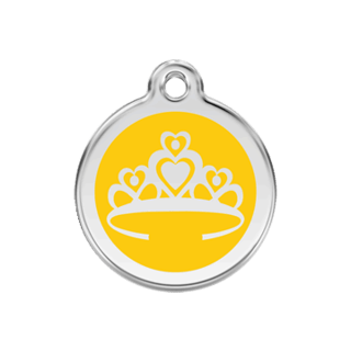 Red and Yellow Crown Logo - Red Dingo Pet Collar ID TAG - S/Steel Enamel Large Yellow Crown 1CR