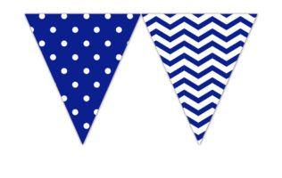 9 Blue Triangle Logo - Blue Chevron - Triangle Flag Banner (9 Flags) - Procos