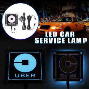 Uber Car Service Logo - For Uber Light Sign LED Logo Sticker Car Service Lamp USB Flashing