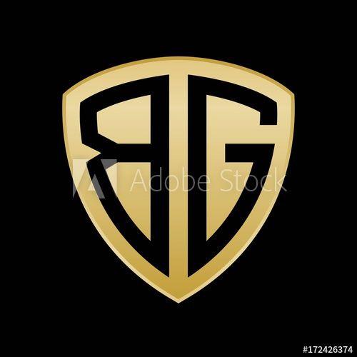 BG Logo - Initial letters logo bg gold monogram shield shape vector - Buy this ...
