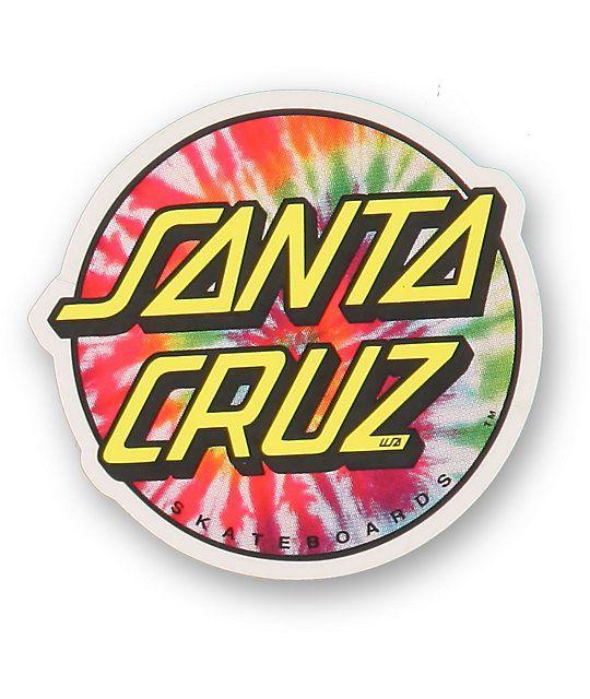 Cool Santa Cruz Logo - Santa Cruz Tie Dye Dot Vinyl Sticker