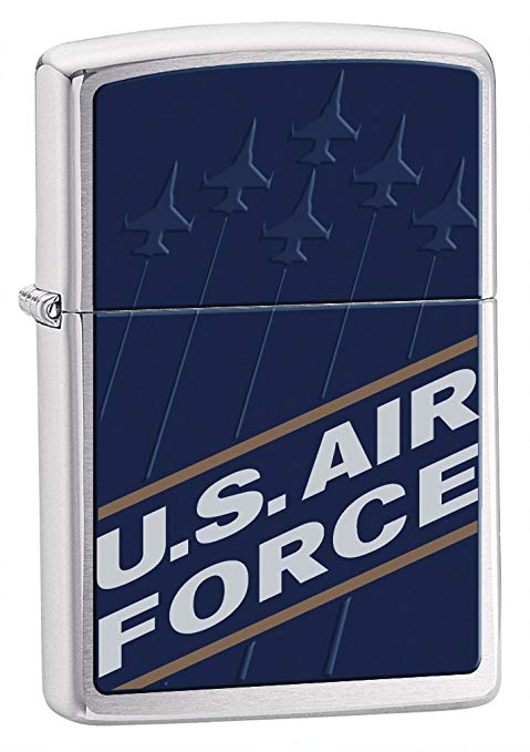 Famous Air Force Logo - Zippo Military Air Force Blue Pocket Lighter: Sports