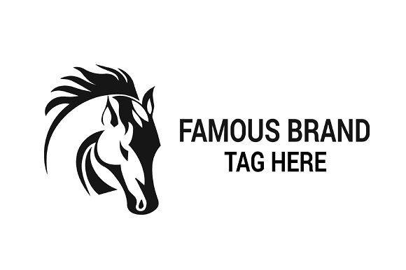 Black and White Famous PS Logo - Horse Head Logo ~ Logo Templates ~ Creative Market