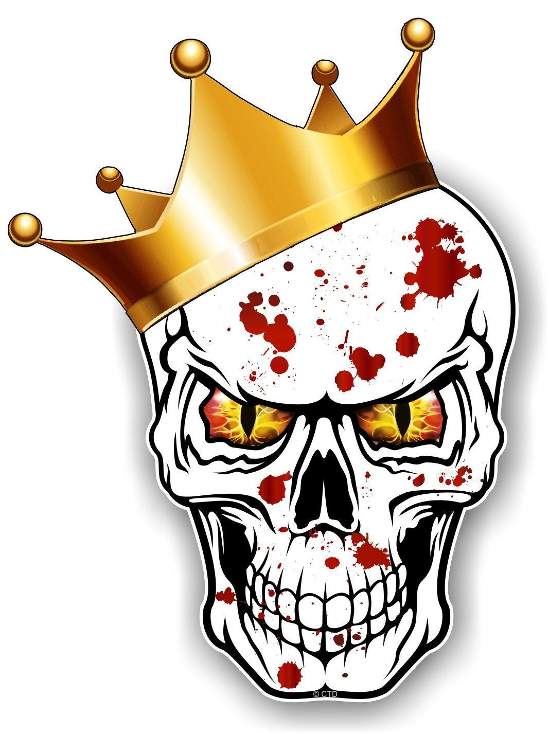 Red and Yellow B with Crown Logo - GOTHIC King of SKULL Skulls With RED & YELLOW Evil Eyes and Crown ...