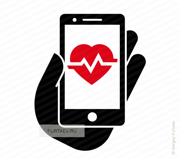 Health App Logo - Health app in smartphone vector icon