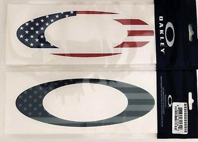 Oakley O Logo - Set of 2 AUTHENTIC OAKLEY O LOGO 9 X 3 1/8 inch USA American Flag ...