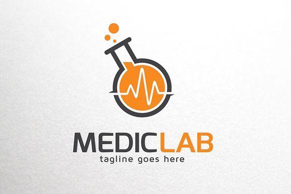 Orange Medical Logo - Medical Lab Logo Template Logo Templates Creative Market